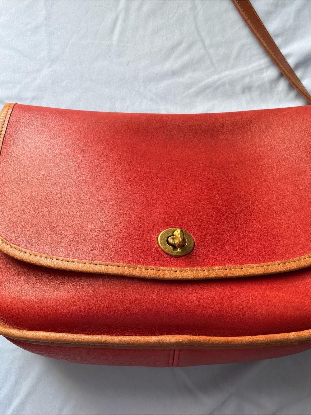 Vintage Red Coach Saddle Bag Made in USA